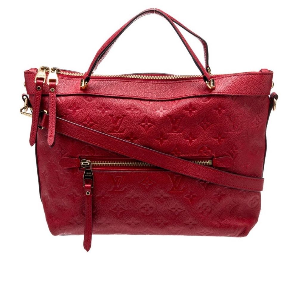 LV Monogram Bastille PM Empriente Tote Bag Red Louis Vuitton